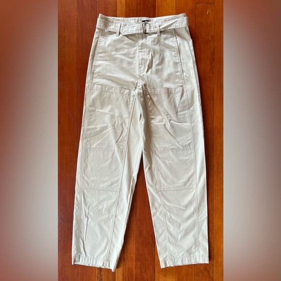 NWOT Madewell Belted Utility Pants 100% Cotton Twill Vintage Khaki - 6